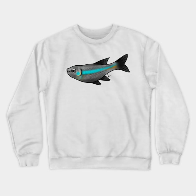 Fish - Tetras - Green Tetra Crewneck Sweatshirt by Jen's Dogs Custom Gifts and Designs